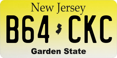 NJ license plate B64CKC