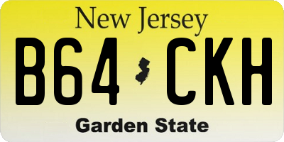 NJ license plate B64CKH