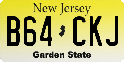 NJ license plate B64CKJ