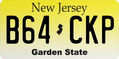 NJ license plate B64CKP