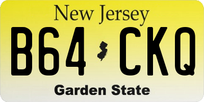 NJ license plate B64CKQ