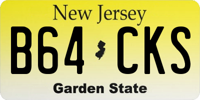 NJ license plate B64CKS