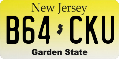 NJ license plate B64CKU