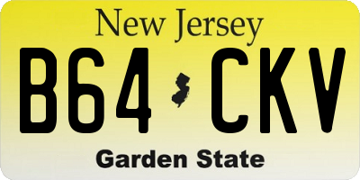 NJ license plate B64CKV
