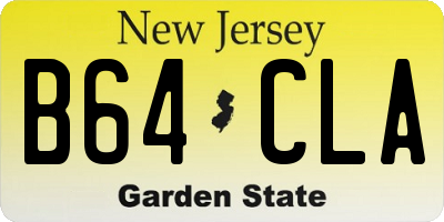 NJ license plate B64CLA