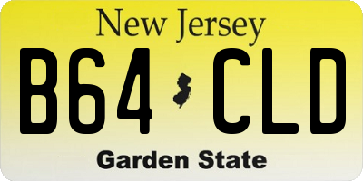NJ license plate B64CLD