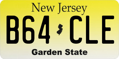 NJ license plate B64CLE
