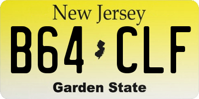 NJ license plate B64CLF