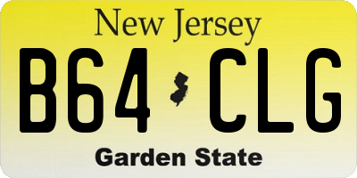 NJ license plate B64CLG