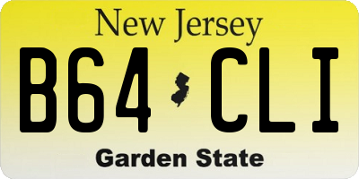 NJ license plate B64CLI