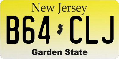 NJ license plate B64CLJ
