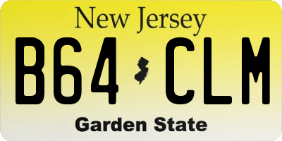 NJ license plate B64CLM