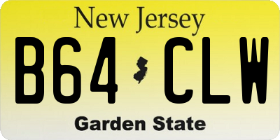 NJ license plate B64CLW
