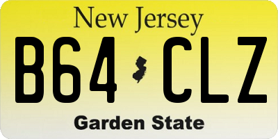 NJ license plate B64CLZ