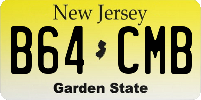 NJ license plate B64CMB