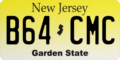 NJ license plate B64CMC
