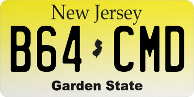 NJ license plate B64CMD