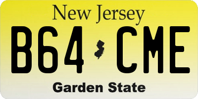 NJ license plate B64CME