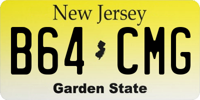 NJ license plate B64CMG