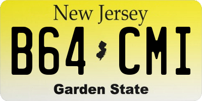 NJ license plate B64CMI