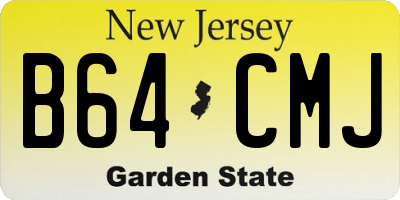 NJ license plate B64CMJ