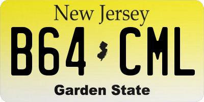 NJ license plate B64CML