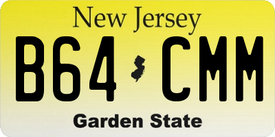 NJ license plate B64CMM