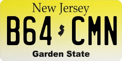 NJ license plate B64CMN