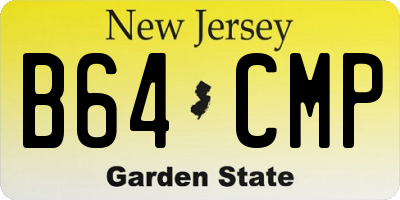NJ license plate B64CMP
