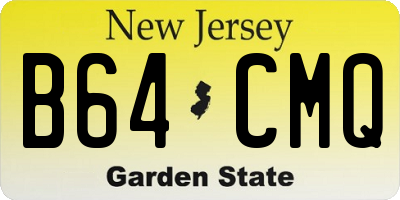 NJ license plate B64CMQ
