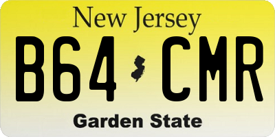 NJ license plate B64CMR