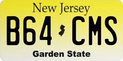 NJ license plate B64CMS