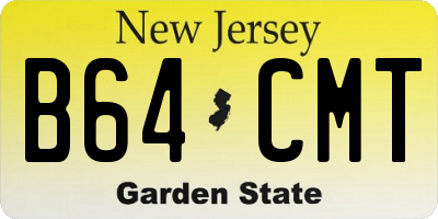 NJ license plate B64CMT