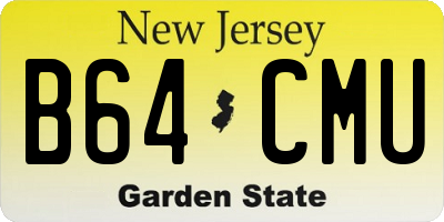 NJ license plate B64CMU