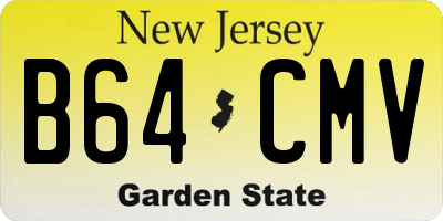 NJ license plate B64CMV