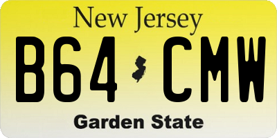 NJ license plate B64CMW