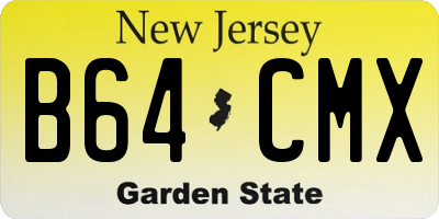 NJ license plate B64CMX