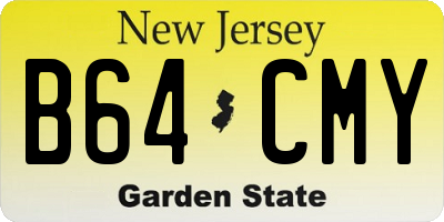 NJ license plate B64CMY