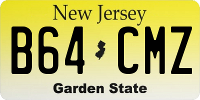 NJ license plate B64CMZ