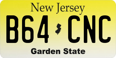 NJ license plate B64CNC