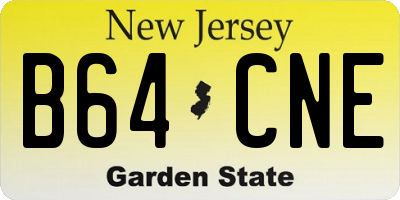 NJ license plate B64CNE