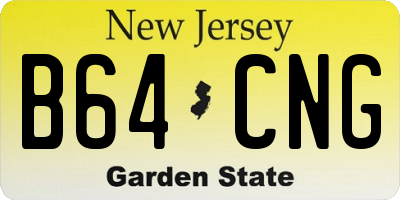NJ license plate B64CNG