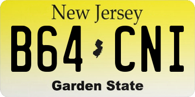NJ license plate B64CNI