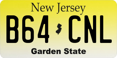 NJ license plate B64CNL