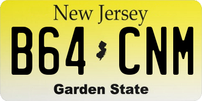 NJ license plate B64CNM