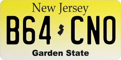 NJ license plate B64CNO