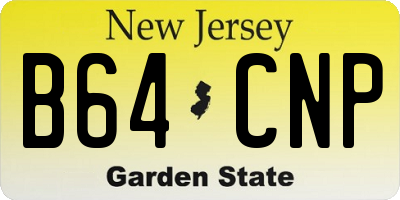 NJ license plate B64CNP