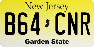 NJ license plate B64CNR
