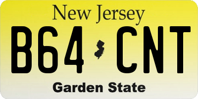 NJ license plate B64CNT