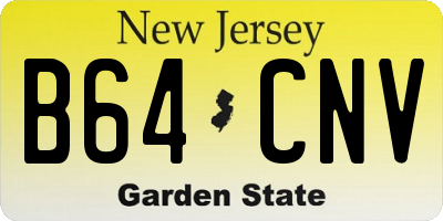 NJ license plate B64CNV